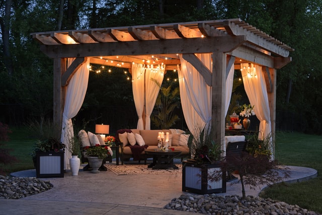 This is a picture of a pergola in Lubbock, TX.